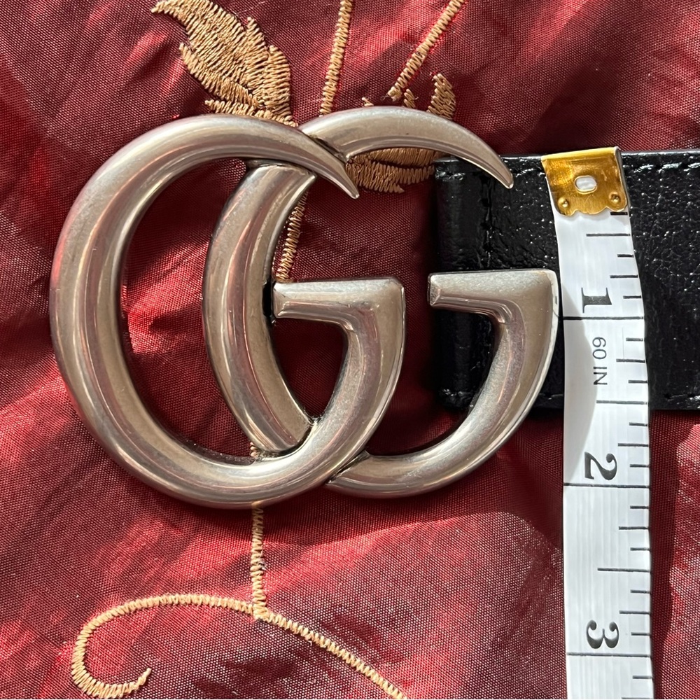 Gucci Black Belt with silver GG - Picture 4 of 8